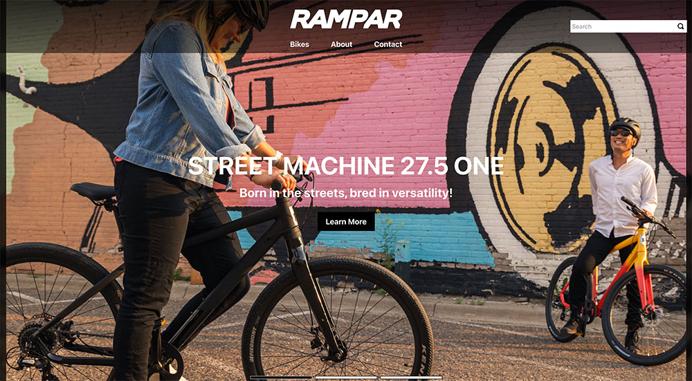 Preview of Rampar Bikes Website.
