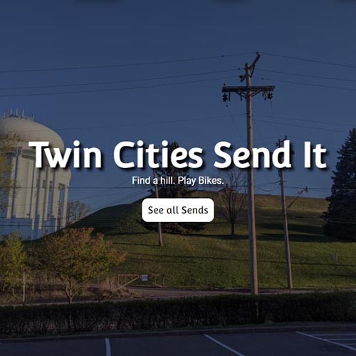 Preview of Twin Cities Send It Website.